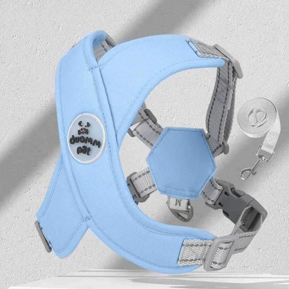 Kit Coleira Peitoral com Guia para Animais de Estimação - Pulinhos