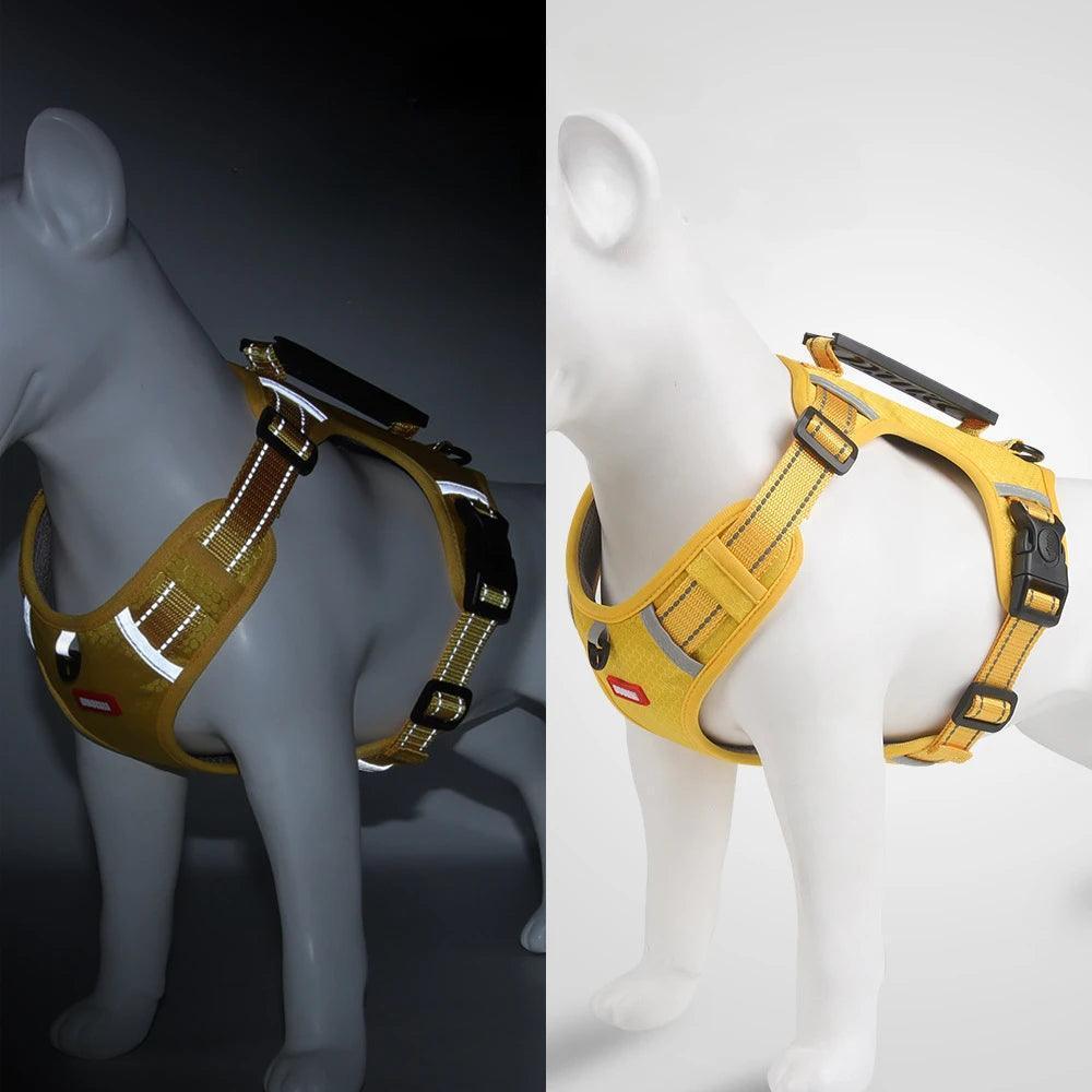 Peitoral Refletivo para Cães - Design à Prova de Explosão + Guia de Brinde